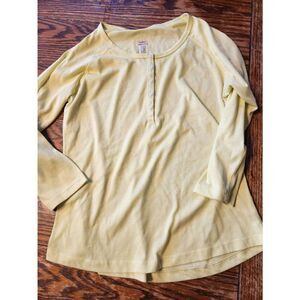 Stio snap neck yellow tshirt sz Medium